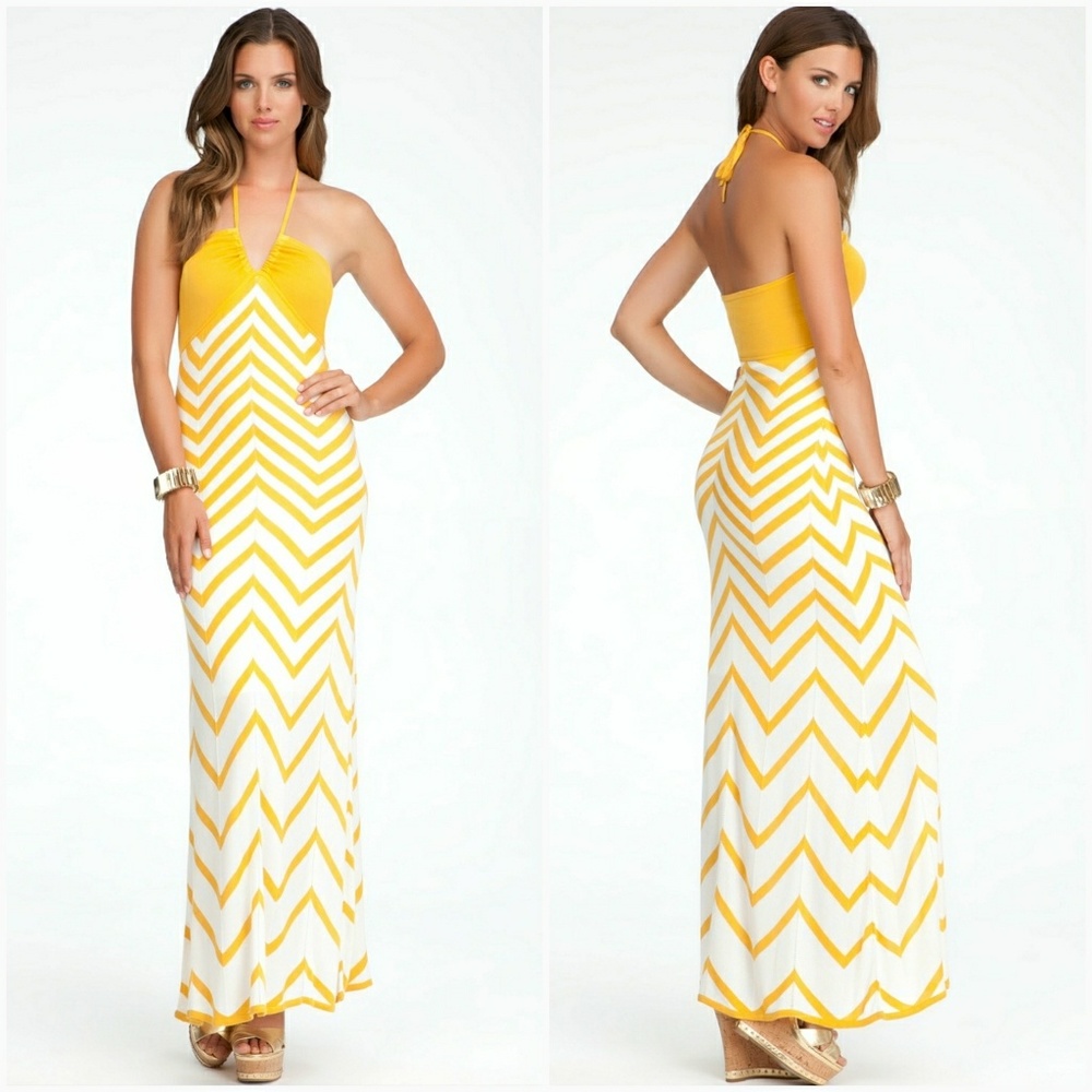 Bebe halter maxi dress